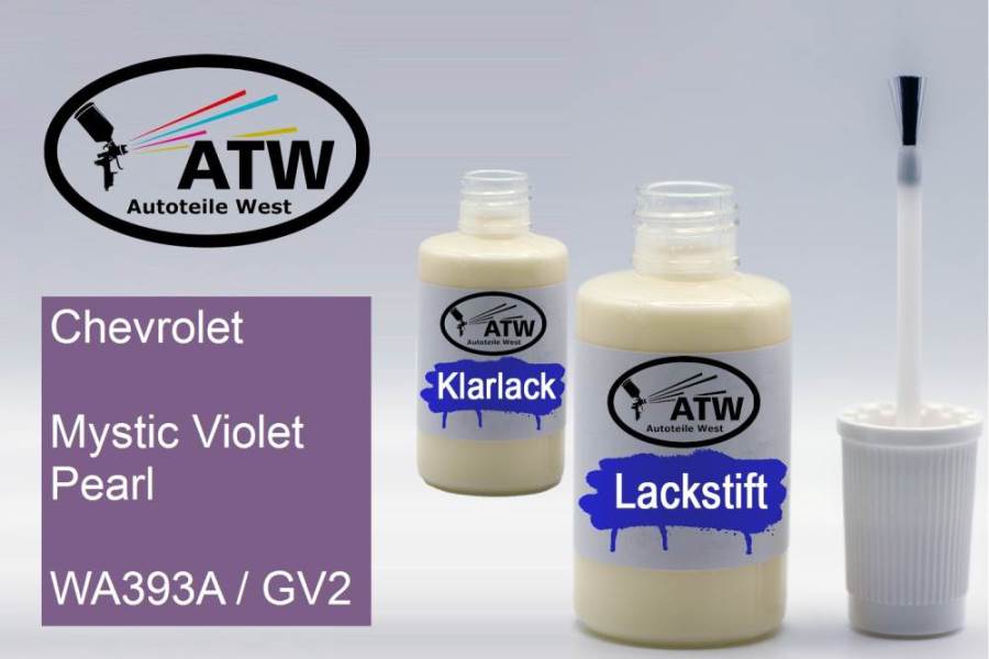 Chevrolet, Mystic Violet Pearl, WA393A / GV2: 20ml Lackstift + 20ml Klarlack - Set, von ATW Autoteile West.